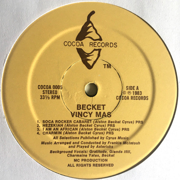 Alston "Beckett" Cyrus : Vincy Mas (LP, Album)