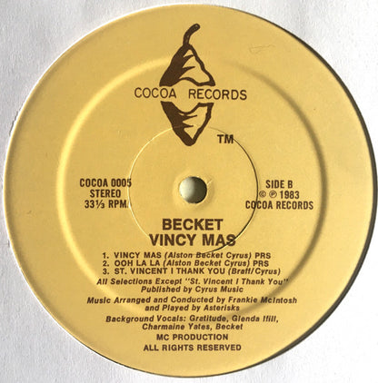 Alston "Beckett" Cyrus : Vincy Mas (LP, Album)