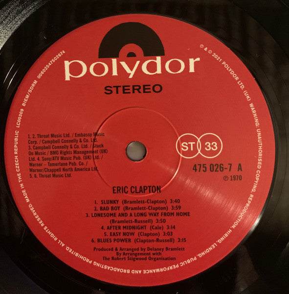 Eric Clapton : Eric Clapton (LP, Album, RE, RM)