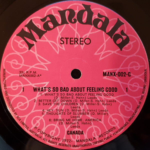 Canada (14) : What's So Bad About Feeling Good (LP, Album)
