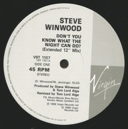 Steve Winwood : Don't You Know What The Night Can Do? (12", Single, DMM)