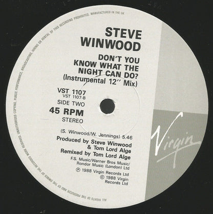 Steve Winwood : Don't You Know What The Night Can Do? (12", Single, DMM)