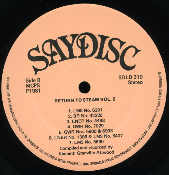 Kenneth Granville Attwood : Return To Steam - Vol.2 (LP)