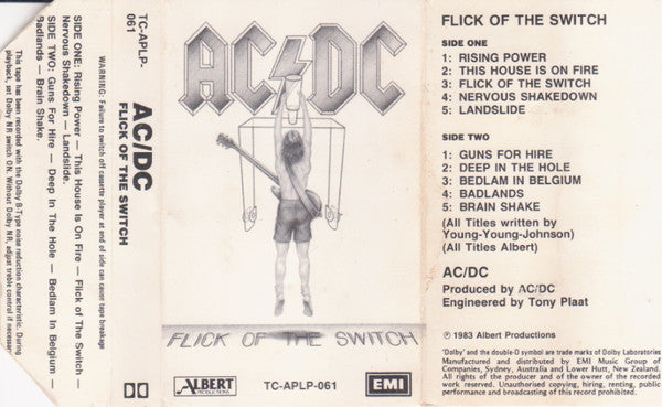 AC/DC : Flick Of The Switch (Cass, Album)