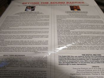 London Symphony Orchestra : Beyond The Sound Barrier: The Spectacular Sound Of Digital dbx Discs (LP, Album, Smplr, dbx)