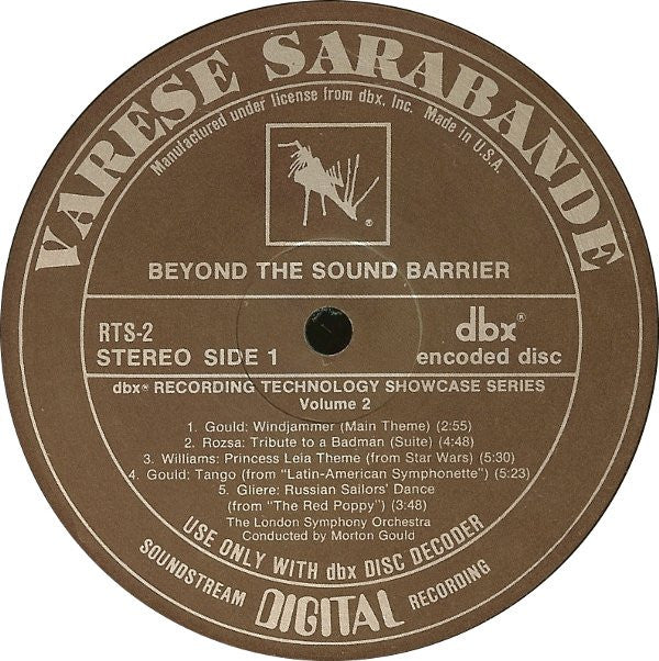 London Symphony Orchestra : Beyond The Sound Barrier: The Spectacular Sound Of Digital dbx Discs (LP, Album, Smplr, dbx)