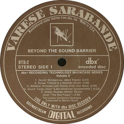 London Symphony Orchestra : Beyond The Sound Barrier: The Spectacular Sound Of Digital dbx Discs (LP, Album, Smplr, dbx)