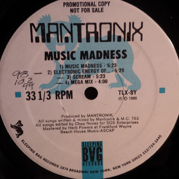 Mantronix : Music Madness (LP, Album, Promo)