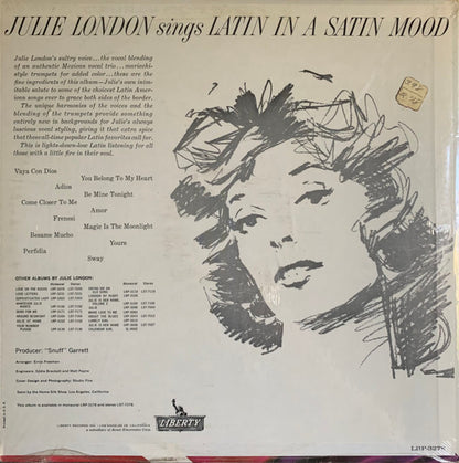 Julie London : Julie London Sings Latin In  A Satin Mood (LP, Album, Mono)