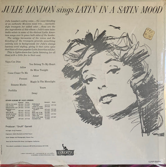 Julie London : Julie London Sings Latin In  A Satin Mood (LP, Album, Mono)