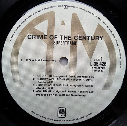 Supertramp : Crime Of The Century (LP, Album)