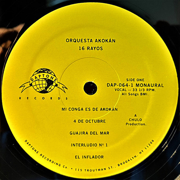 Orquesta Akokán : 16 Rayos (LP, Album, Mono)