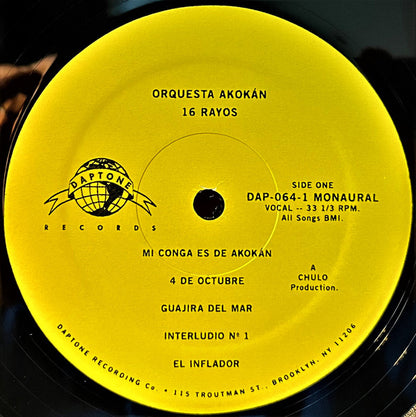 Orquesta Akokán : 16 Rayos (LP, Album, Mono)