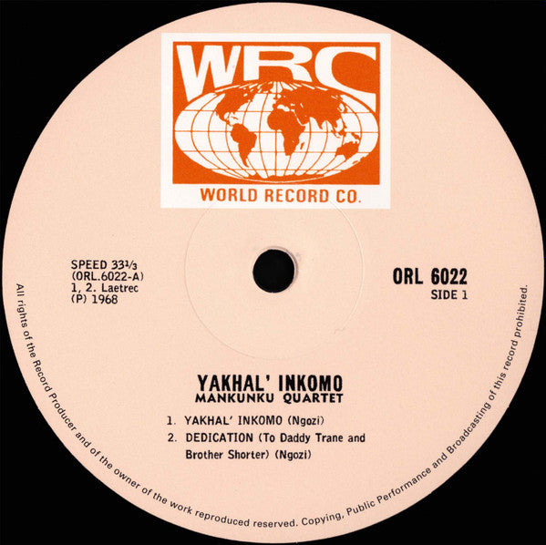 Mankunku Quartet : Yakhal' Inkomo (LP, Album, RE, RM)