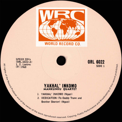 Mankunku Quartet : Yakhal' Inkomo (LP, Album, RE, RM)
