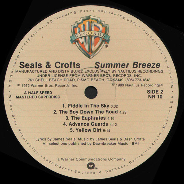 Seals & Crofts : Summer Breeze (LP, Album, Ltd, RE)