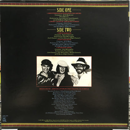 Al Di Meola / John McLaughlin / Paco De Lucía : Friday Night In San Francisco (LP, Album)