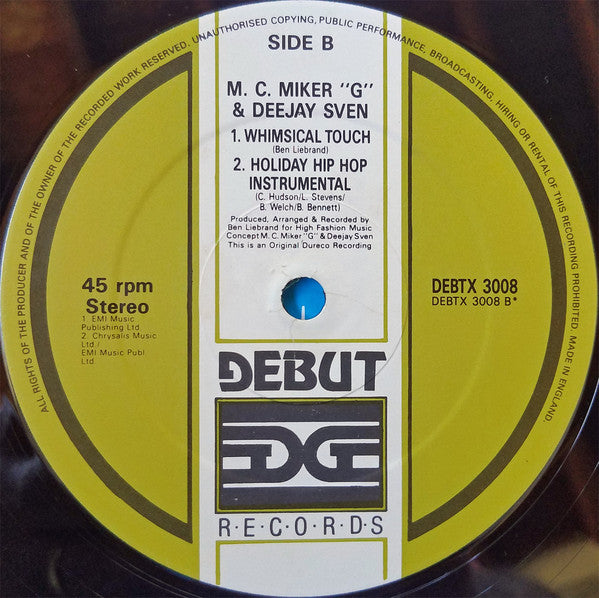 MC Miker G. & DJ Sven : Holiday Rap (12", Single)