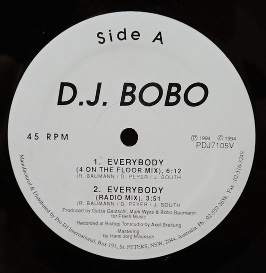 DJ BoBo : Everybody (12", Single)