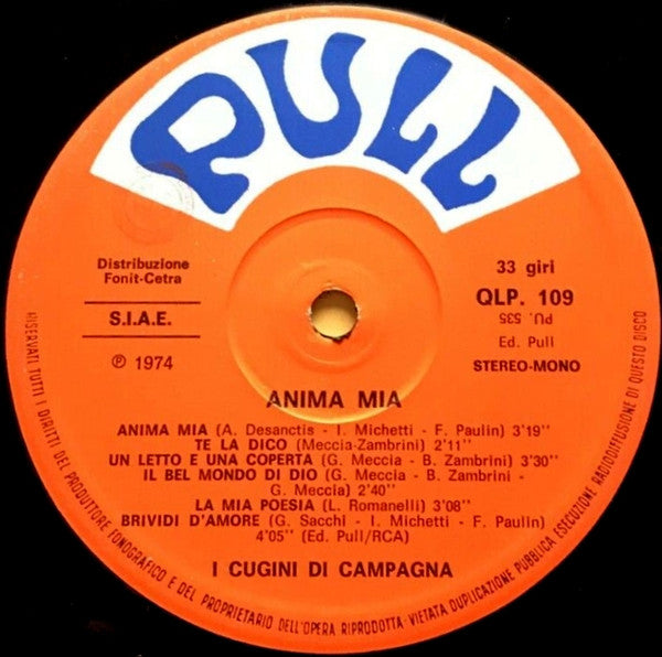 I Cugini Di Campagna : Anima Mia (LP, Album)