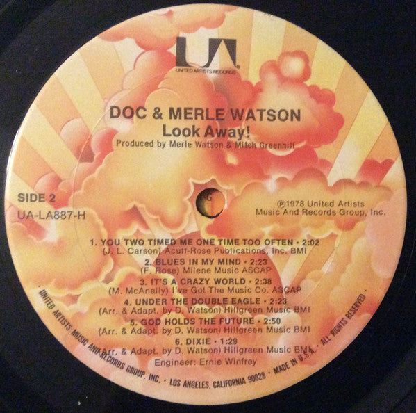 Doc & Merle Watson : Look Away! (LP, Album, Ter)
