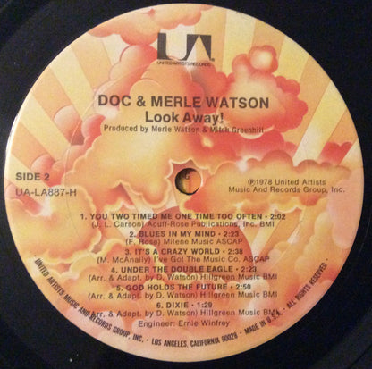 Doc & Merle Watson : Look Away! (LP, Album, Ter)