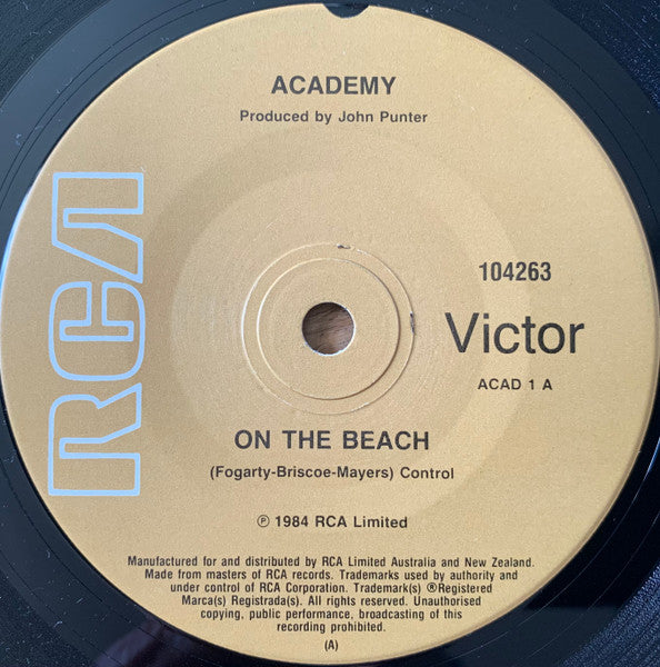 Academy : On The Beach (7", Single)