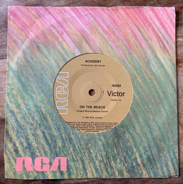 Academy : On The Beach (7", Single)