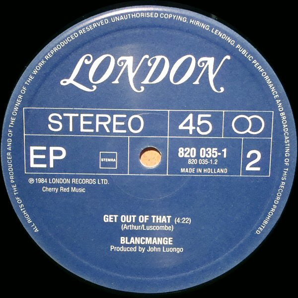 Blancmange : Don't Tell Me (12", EP)