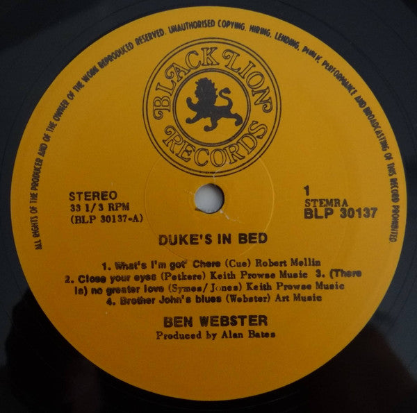 Ben Webster : Duke's In Bed! (LP, Album)