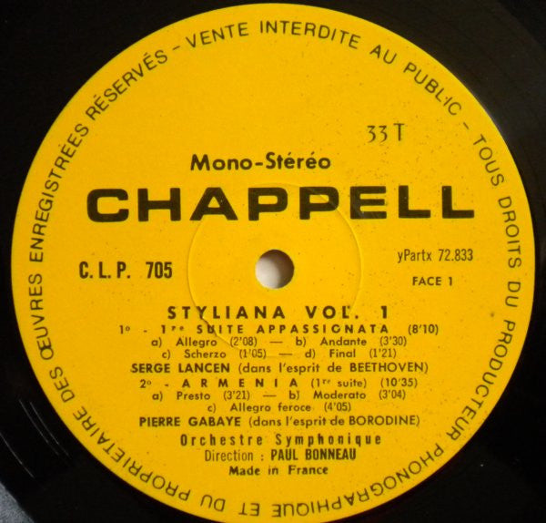Paul Bonneau : Styliana Vol.1 (LP)