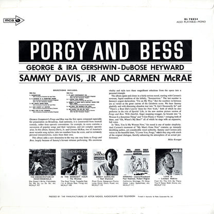 Sammy Davis Jr., Carmen McRae : Porgy And Bess (LP, Album)