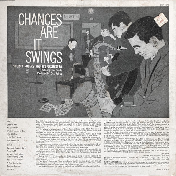 Shorty Rogers And His Orchestra : Chances Are It Swings (LP, Album)