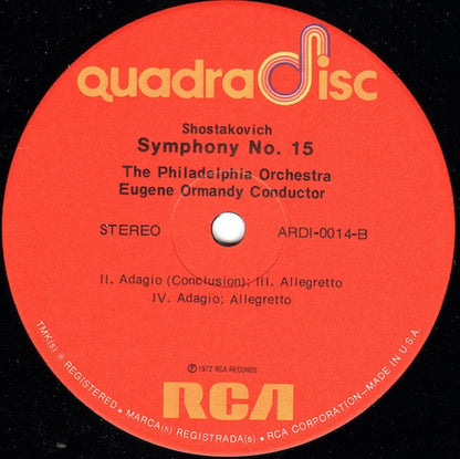Shostakovich* - Eugene Ormandy / The Philadelphia Orchestra : Symphony No. 15 (LP, Quad)