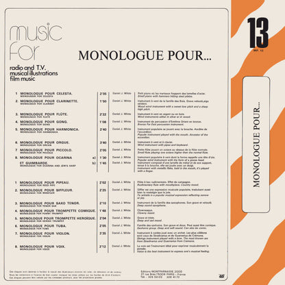 Daniel J. White : Monologue Pour... (LP)