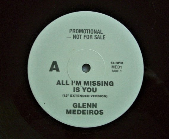 Glenn Medeiros : All I'm Missing Is You (12", Single, Promo)