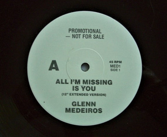 Glenn Medeiros : All I'm Missing Is You (12", Single, Promo)