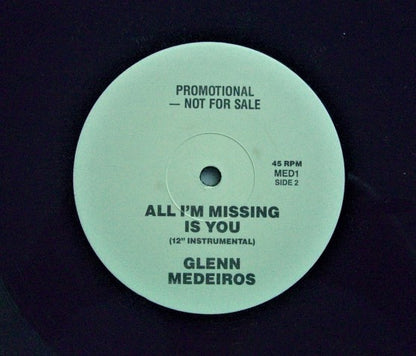 Glenn Medeiros : All I'm Missing Is You (12", Single, Promo)