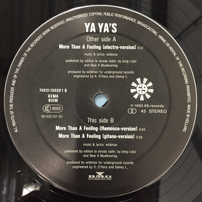 The Ya Ya's : More Than A Feeling (12")