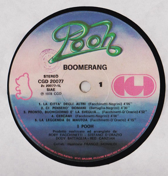 Pooh : Boomerang (LP, Album, Gat)