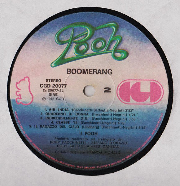 Pooh : Boomerang (LP, Album, Gat)