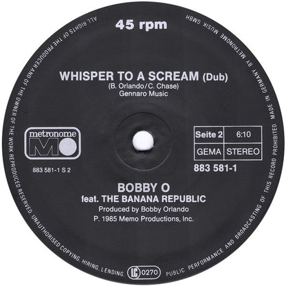 Bobby "O" & His Banana Republic Feat. Claudja Barry : Whisper To A Scream (12", Maxi)