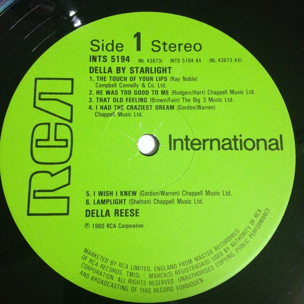 Della Reese : Della By Starlight (LP, Album, RE)