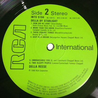 Della Reese : Della By Starlight (LP, Album, RE)