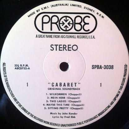 Ralph Burns : Cabaret - Original Soundtrack Recording (LP)