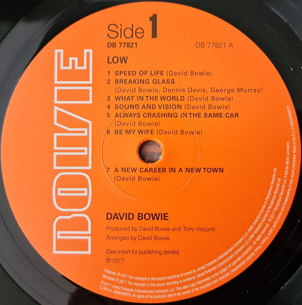 David Bowie : Low (LP, Album, RE, RM, RP)