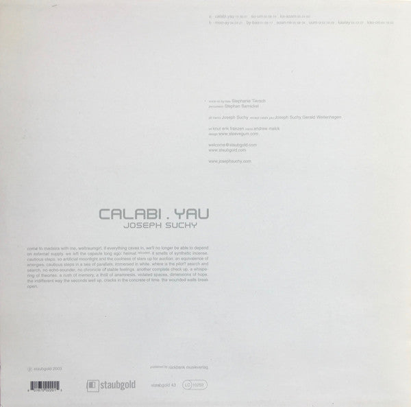 Joseph Suchy : Calabi.Yau (LP, Album, Whi)