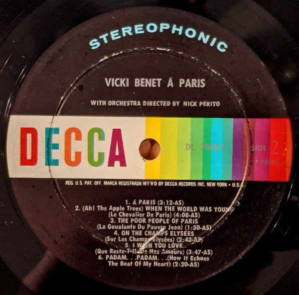 Vicki Benet : Vicki Benet À Paris (LP, Album)