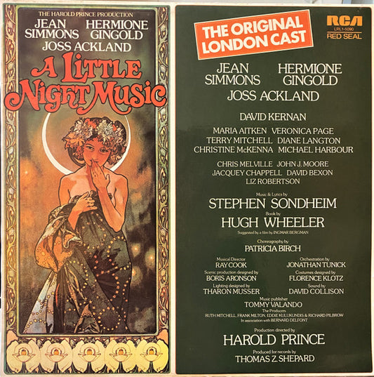 Stephen Sondheim - Jean Simmons (2), Hermione Gingold, Joss Ackland : A Little Night Music (Original London Cast) (LP, Album)
