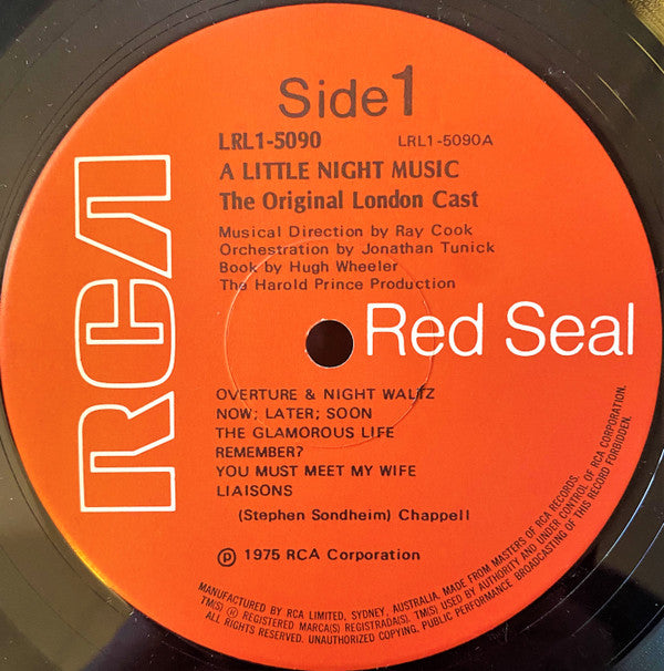 Stephen Sondheim - Jean Simmons (2), Hermione Gingold, Joss Ackland : A Little Night Music (Original London Cast) (LP, Album)